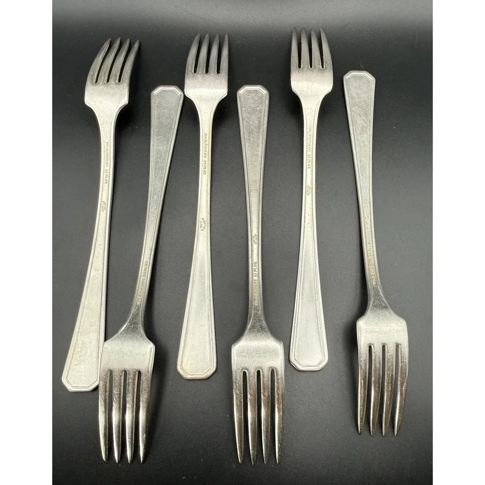 VTG Oneida WM. A. Rogers Croydon Mary Lee Silverplate Dinner Fork 1932 Set Of 6